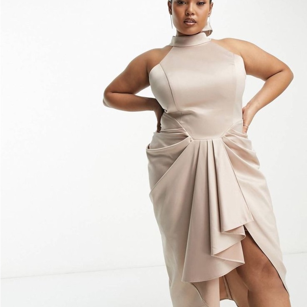 NWT Elegant Cream Halter Dress ASOS